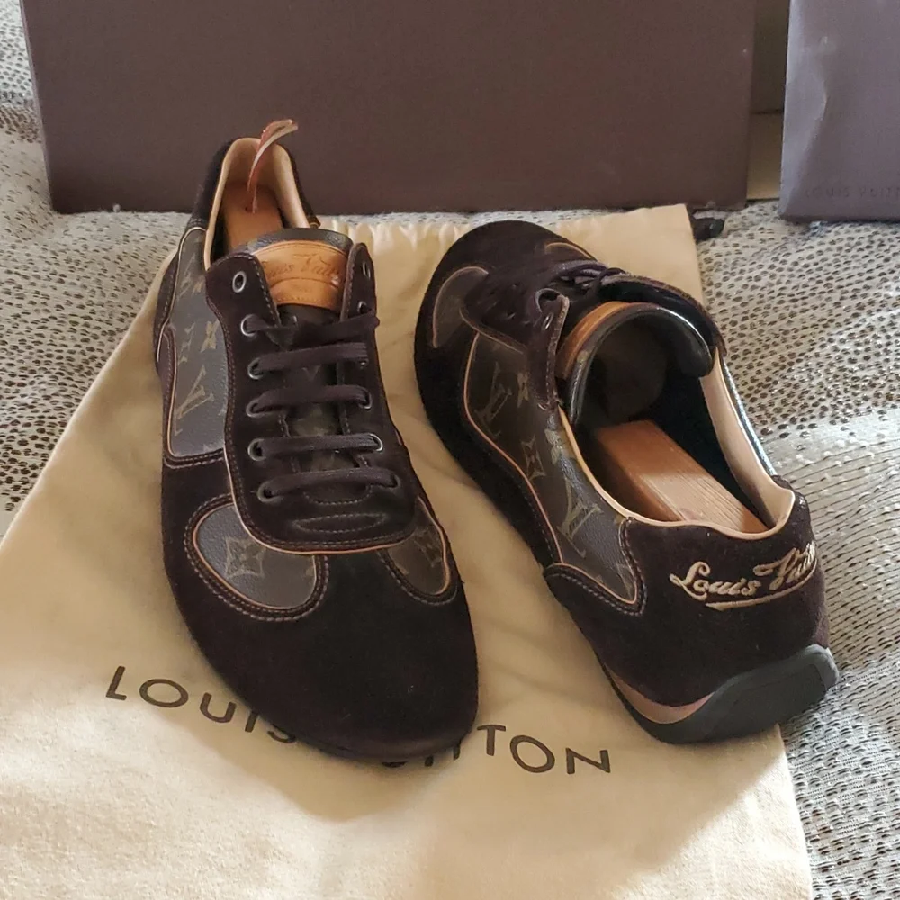 Louis Vuitton brown Suede Monogram energie sneaker full set - Picture 2 of 4